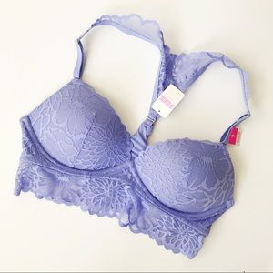 PINK | Push-Up Lace Bralette, Periwinkle